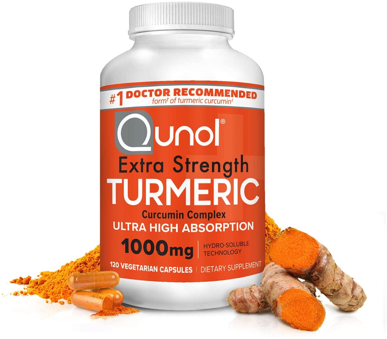 (image for) Qunol Extra-Strength Turmeric 1000mg 120-vegetarian capsules